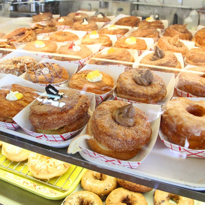 DK's Donuts offers a wide variety of DK's Double-Decker-O-Nuts.
